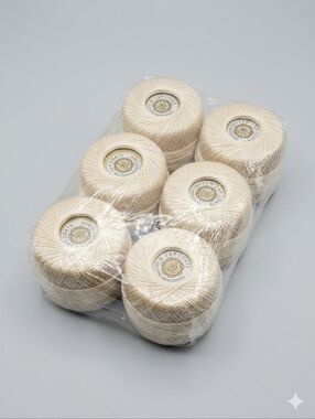 J. & P. Coats Six Cord Mercerized Crochet Cotton Thread 6 Pcs Bundle